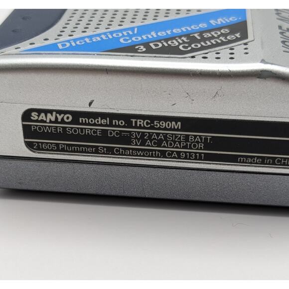 SANYO TRC-590M Microcassette Voice Activated Recorder Dictaphone w/Tapes TESTED - Picture 4 of 11